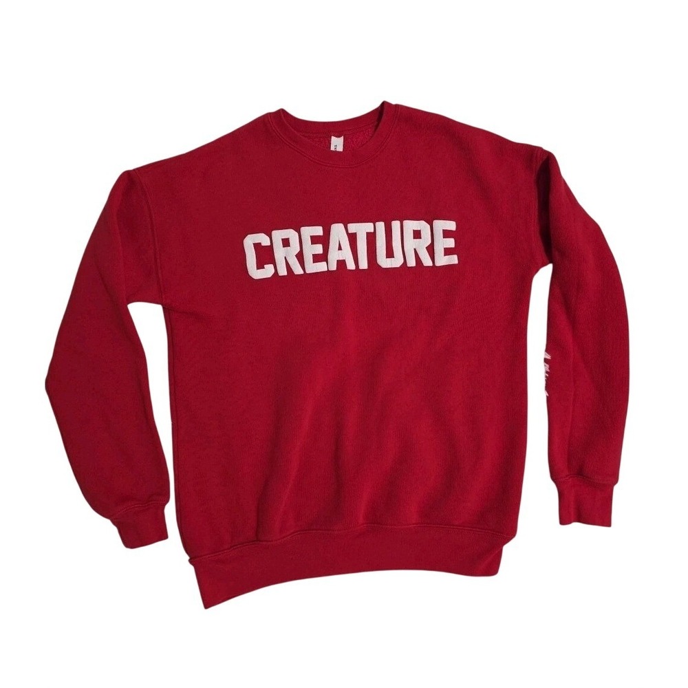 Canvas Creature Red Graphic Crewneck Sweatshirt Streetwear Pullover Mens‎ Medium